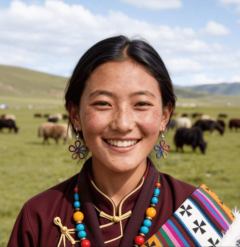 colorful flower dangle earrings-Hero-Image-01