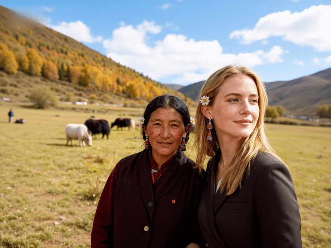 colorful flower dangle earrings-Hero-Image-02